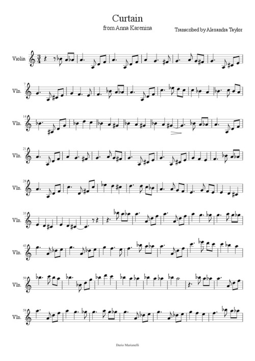 pix Irene Adler Theme Sheet Music irene s theme violin music sheet