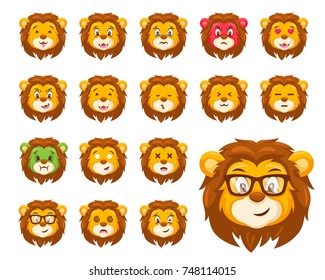 pic Lion Smiley https www shutterstock com image vector cute lion face emoticon emoji expression 721337401
