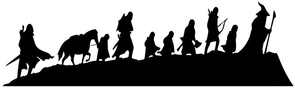 pics Lotr Silhouette bargain max decals lotr caravan fellowship sticker decal notebook car laptop 8 black