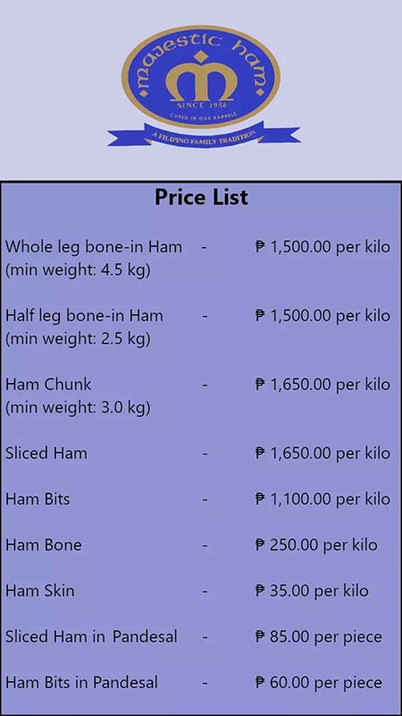 picture Majestic Ham Website majestic ham menu menu for majestic