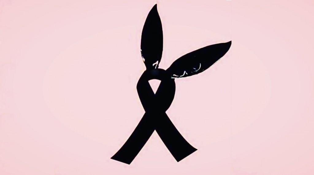 photo Manchester Pink Ribbon bunny ears ribbon an appropriate symbol
