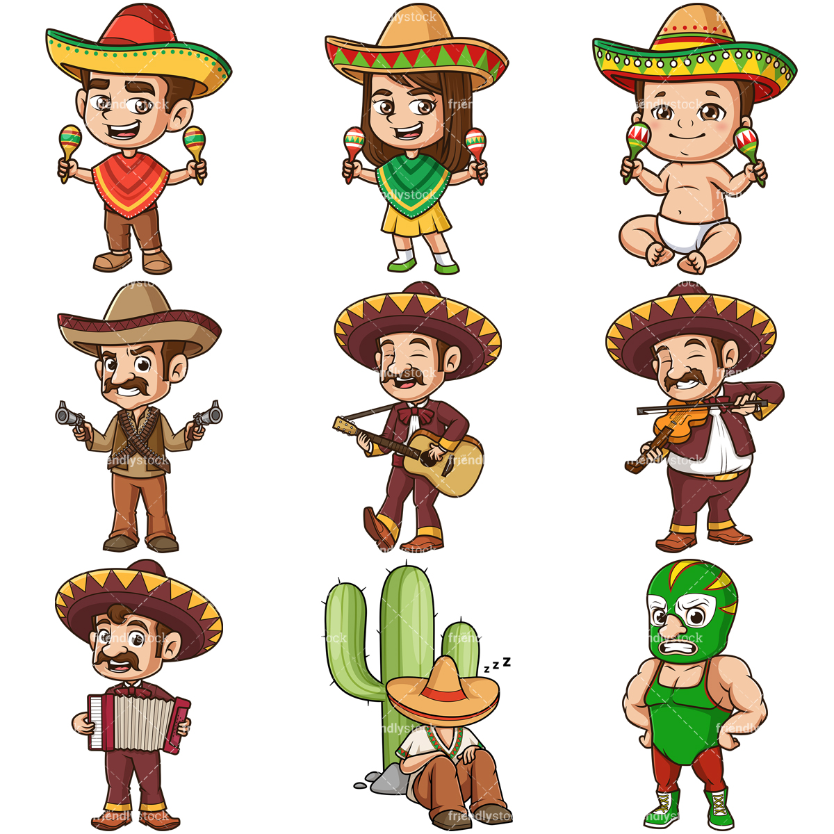 picture Mexican Baby Clipart cartoon mexican characters clipart vector collection friendlystock