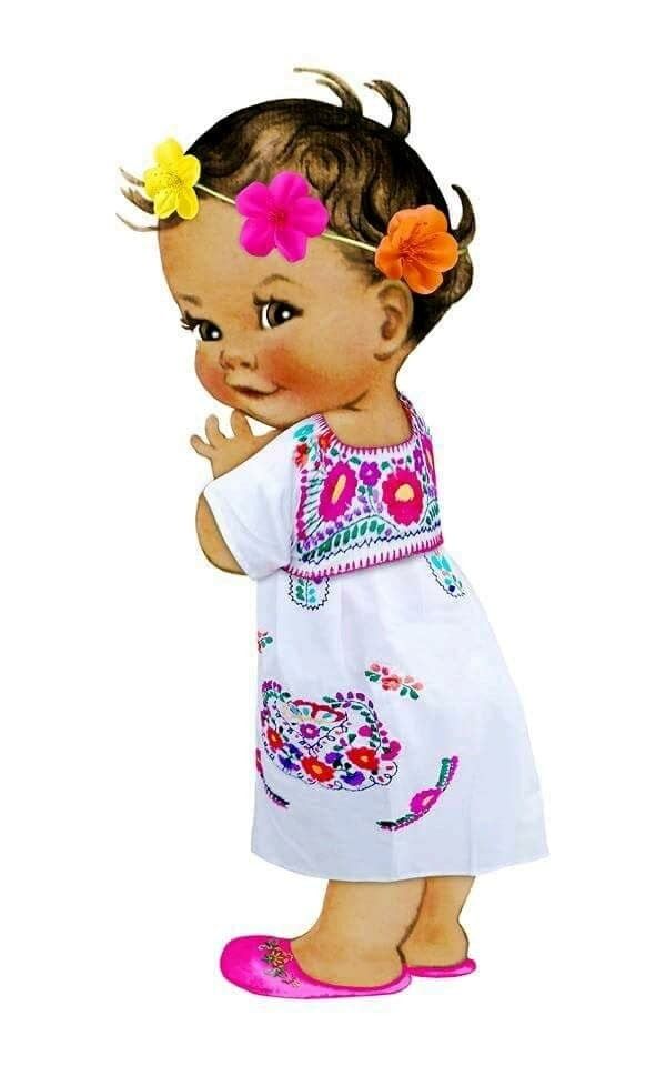 photo Mexican Baby Clipart too cute mexican baby girl black