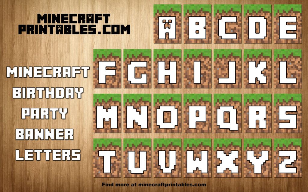 images Minecraft Printable Letters Free minecraft alphabet paperzip