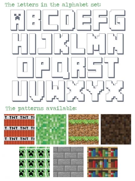 photo Minecraft Printable Letters Free free printable minecraft alphabet