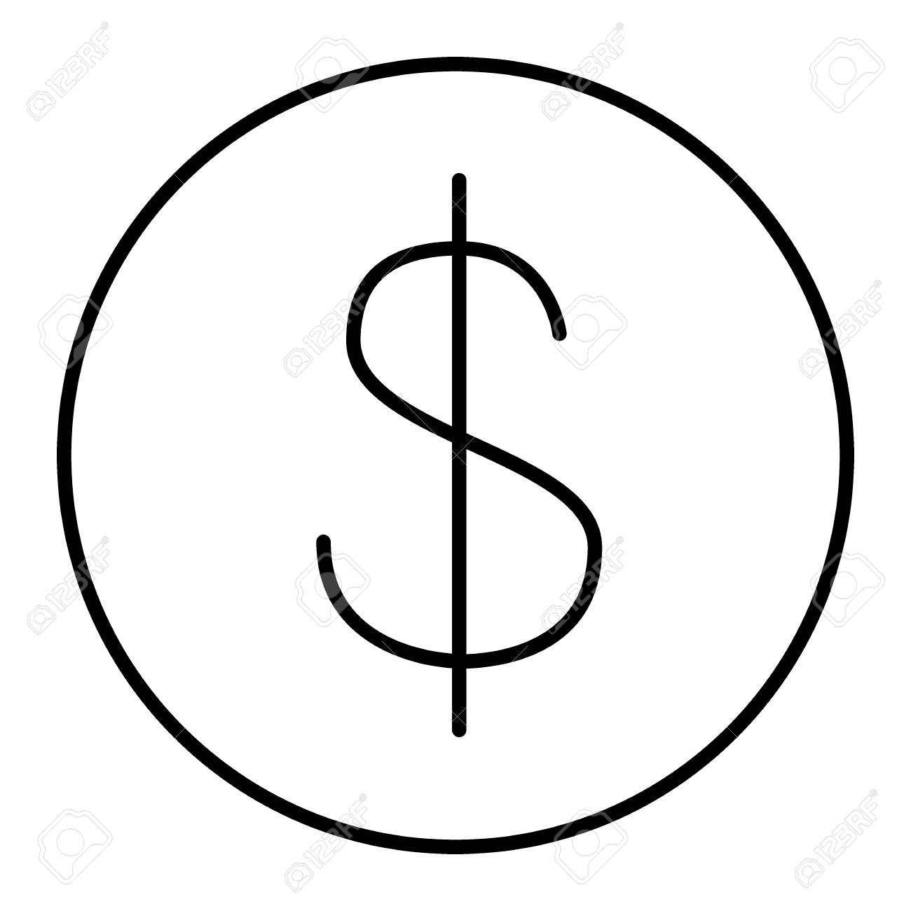 pics Money Sign Outline vectorstock