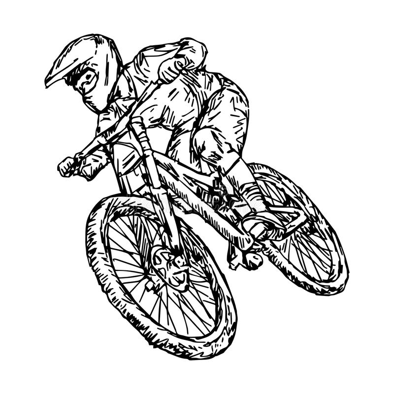 pic Mountain Bike Line Art vectorstock
