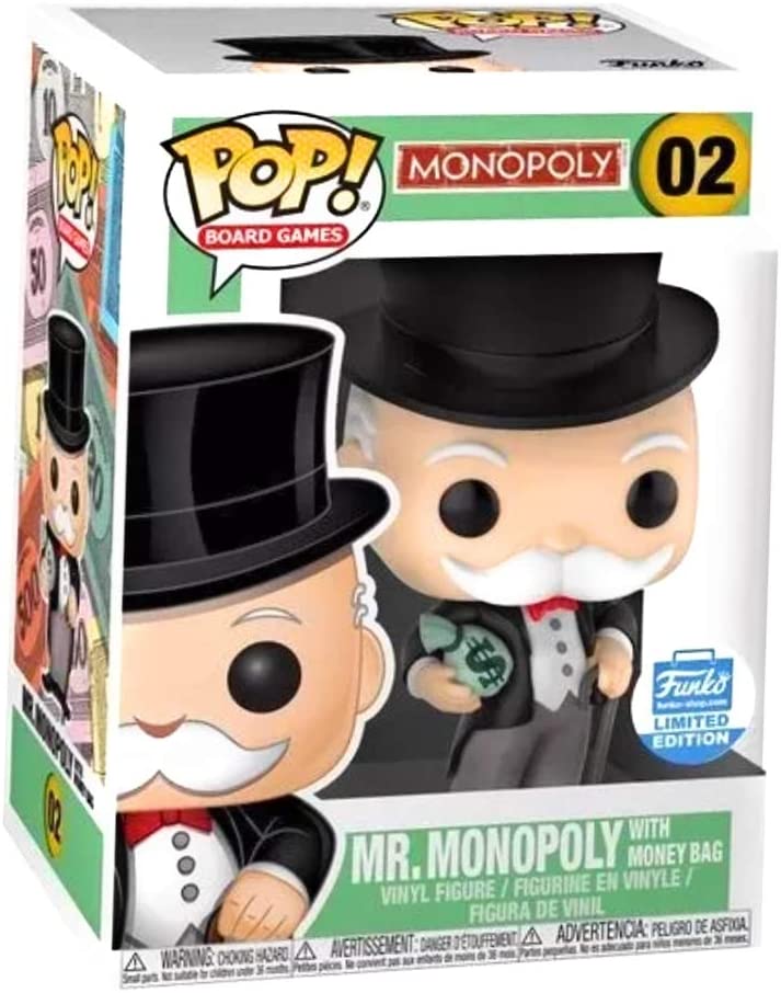 images Mr Monopoly With Money Bag Funko Pop details about funko pop mr monopoly with money bag limited shop exclusive board games