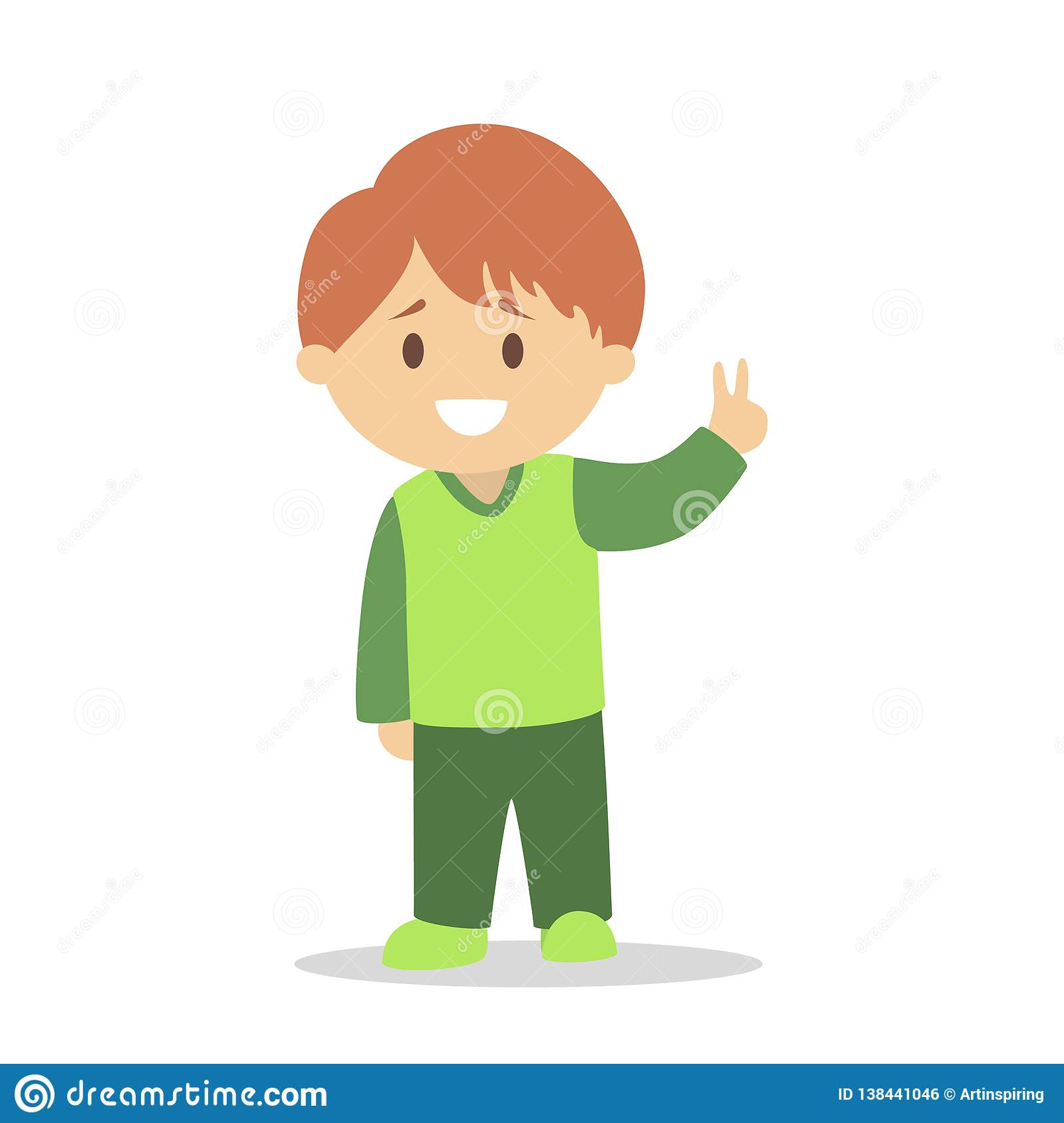 photo Nice Person Clipart https www dreamstime com little boy character blue t shirt shorts green pants school kid happy child nice person flat vector illustration image138441046