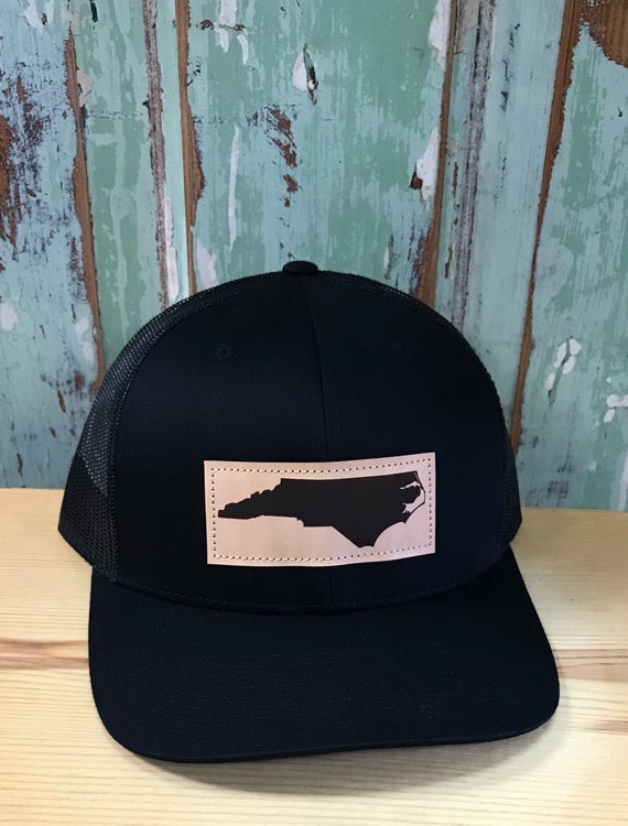 picture North Carolina Leather Patch Hat nc mountains leather patch hat