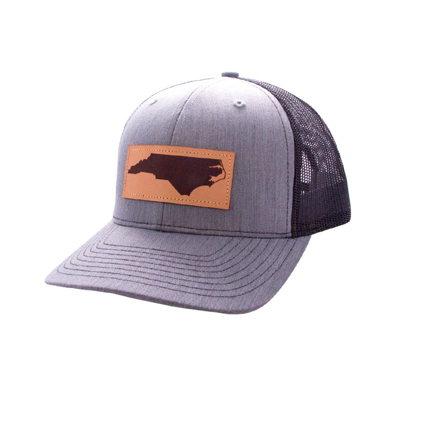 pic North Carolina Leather Patch Hat north carolina leather patch trucker hat