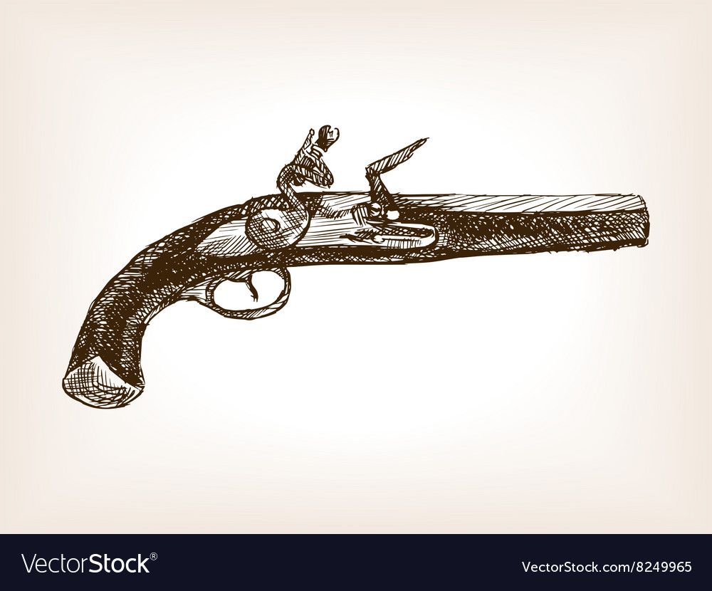 pix Old Fashioned Pistol Drawing https www shutterstock com image illustration hand drawing old pistol brauning system 1703983177