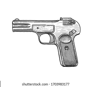 pics Old Fashioned Pistol Drawing https www alamy com stock photo vintage gun retro pistol musket hand drawn sketch of a revolver weapon 105443753 html
