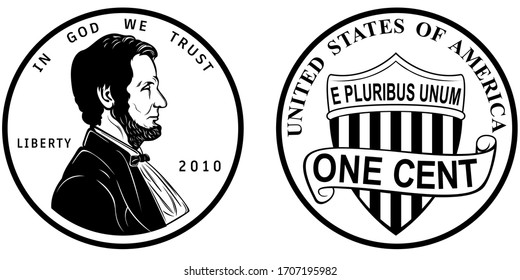 wallpapers Penny Image Black And White https www shutterstock com image vector high quality one cent coin us 1707199063