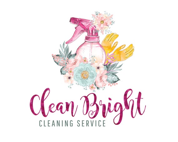 pic Pink Cleaning Logo etsy
