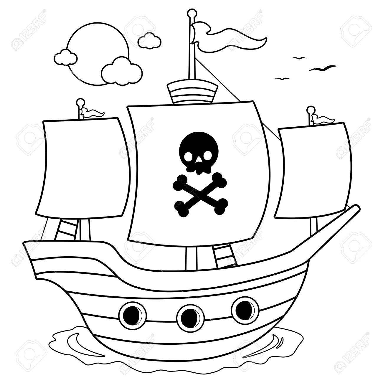 picture Pirate Clipart Black And White pirate map clipart black and white