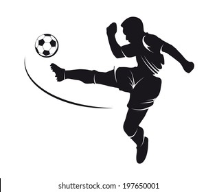 photo Playing Soccer Clip Art https www shutterstock com image vector silhouette footballer beating on ball 197650001