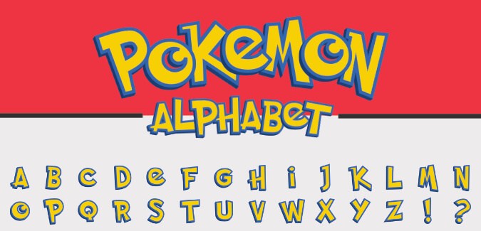 pics Pokemon Free Font pokemon alphabet paperzip