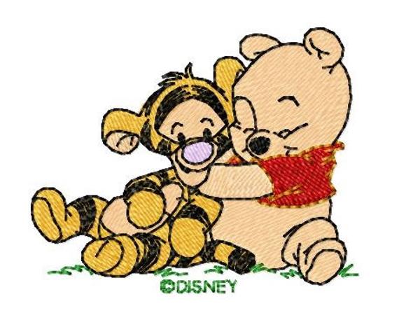 wallpapers Pooh And Tigger Hugging baby pooh tigger hugs single machine embroidery design in etsy