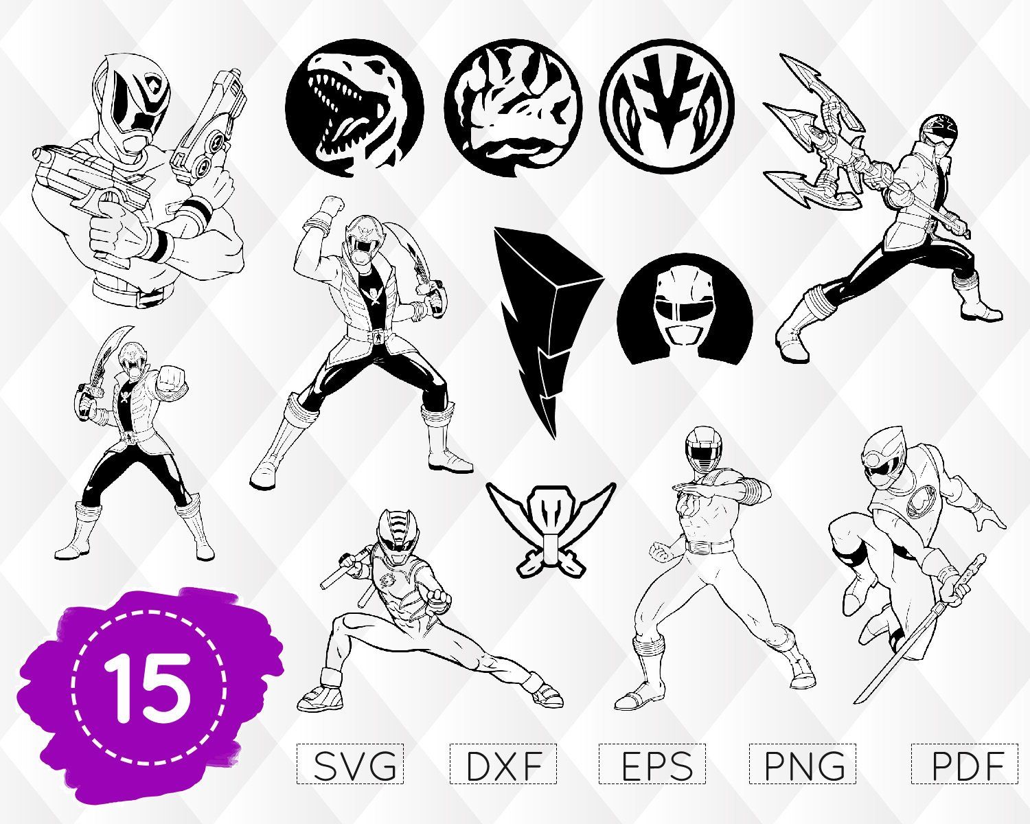 pic Power Ranger Svg power rangers svg superman svg team svg superman svg cricut file clip art bundle gao ranger svg team work svg png eps dxf