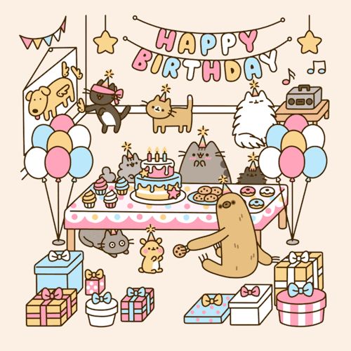 wallpapers Pusheen Happy Birthday Gif pinterest