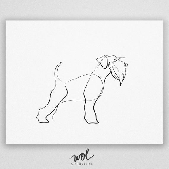 pics Schnauzer Line Drawing https www shutterstock com image vector single one line drawing adorable miniature 1495424654