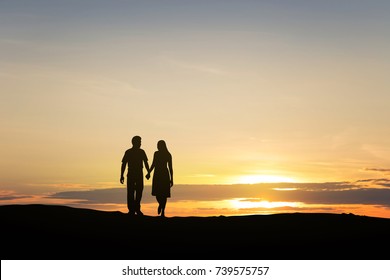 pix Silhouette Couple Walking Away https www shutterstock com image illustration silhouettes couple man woman nature sunset 787254025