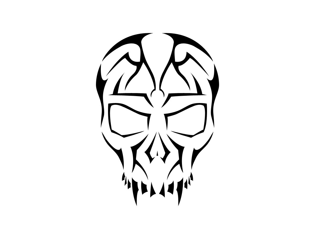 images Simple Tribal Skull tribal skull tattoos clipart easy