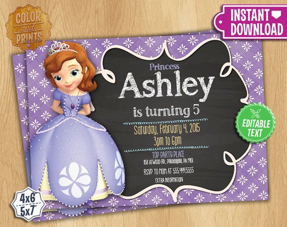 photo Sofia The First Invitation Editable Free sofia the first birthday invitation zazzle com