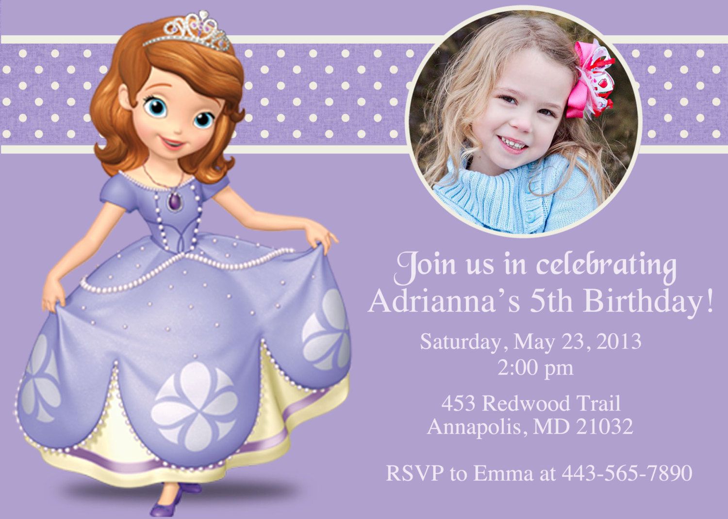 pic Sofia The First Invitation Editable Free sofia birthday invitation