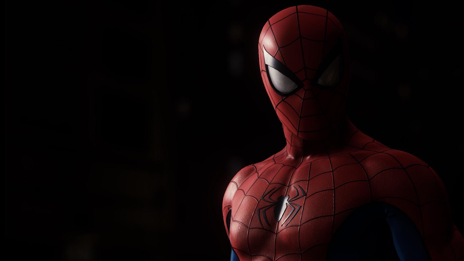photo Spiderman Background Black classic suit and black background