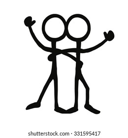 photo Stick Figure Friends stick figure man and his friend alien vector