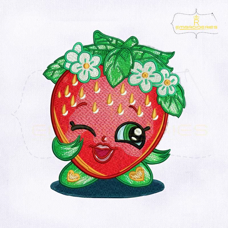 images Strawberry Shopkin Name shopkins strawberry kiss embroidery design