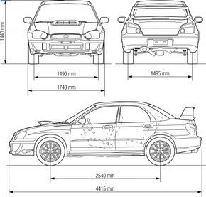 picture Subaru Impreza Blueprint tutorials3d