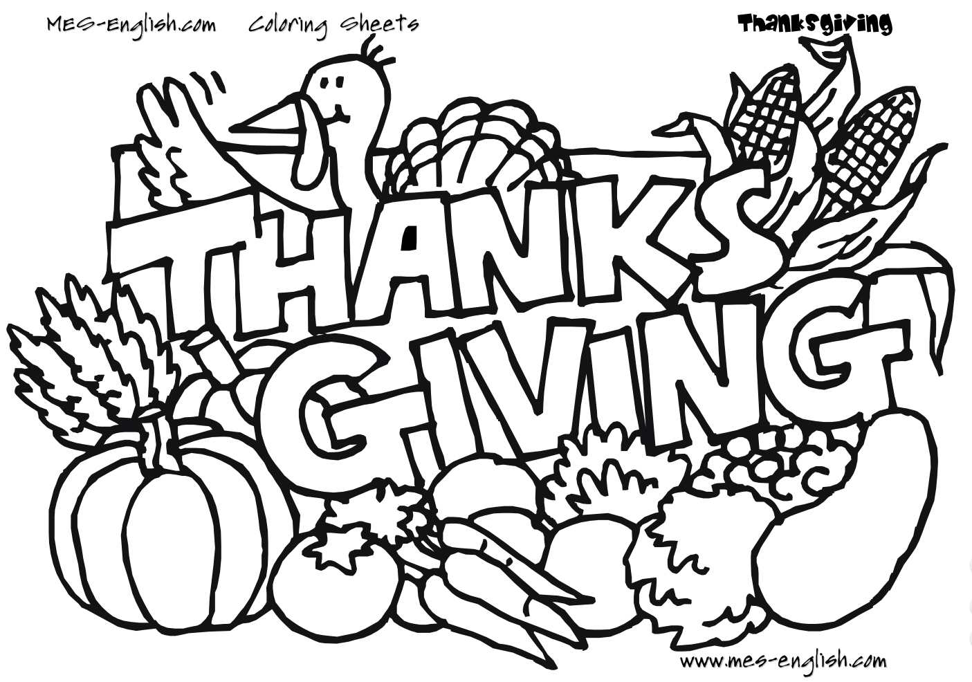 pix Thanksgiving Clipart To Color free thanksgiving coloring pages for kids