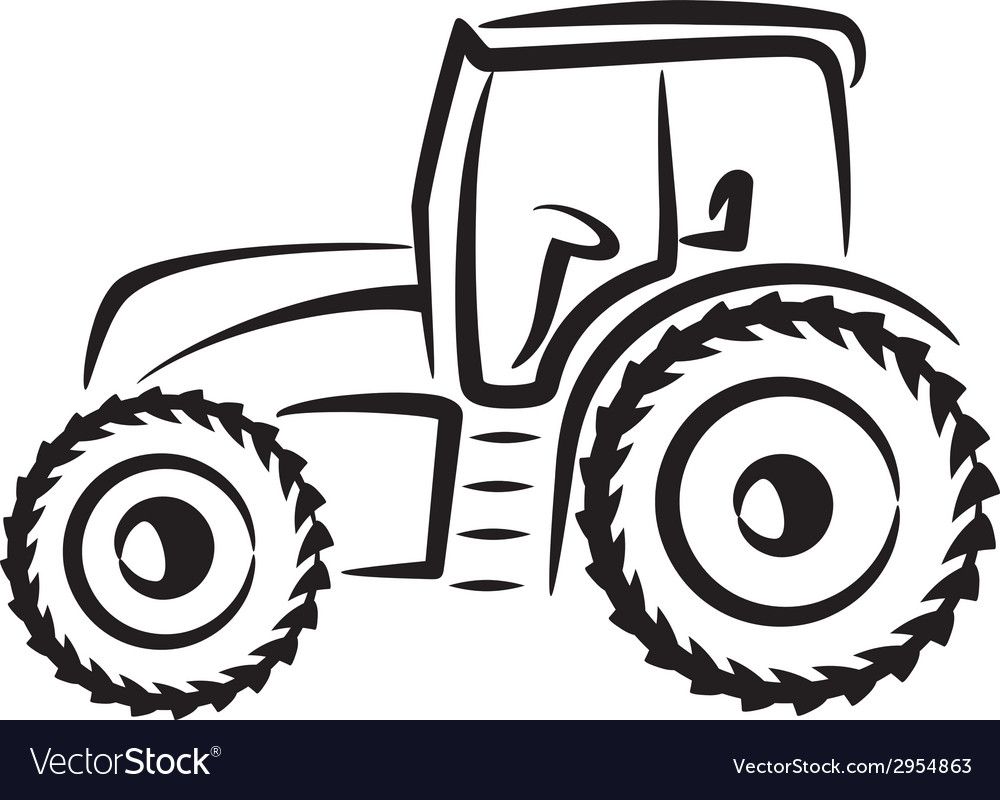 photo Tractor Line Drawing https www shutterstock com image vector continuous line drawing parked tractor 1636888819