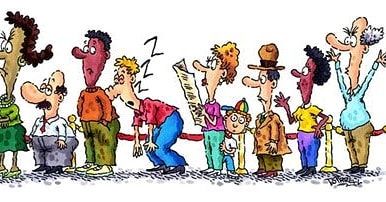 wallpapers Waiting In Line Clipart https depositphotos com 64293151 stock illustration queue kids waiting in line html